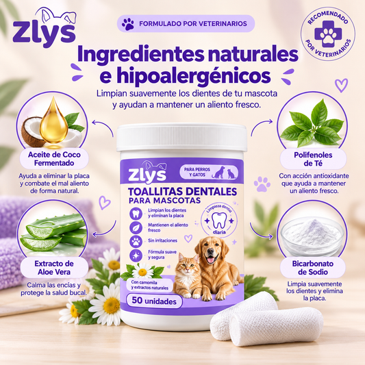 Toallitas dentales para mascotas